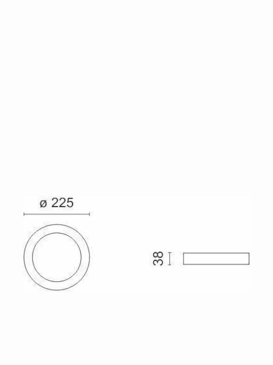Spot Light Round Outdoor LED Panel 20W with Natural White Light 4000K 22.5cm