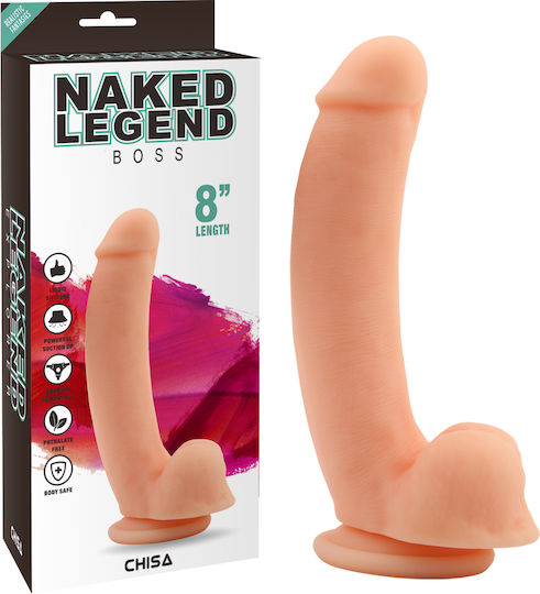 Chisa Novelties Naked Legend Boss Реалистично дилдо с Топки и Вендуза Телесен 20.5см