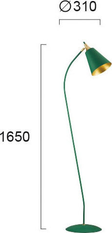 Viokef Menta Φωτιστικό Δαπέδου Υ165xΜ31εκ. με Ντουί για Λαμπτήρα E27 Πράσινο