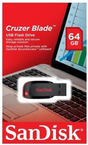 Sandisk Cruzer Blade 64GB USB 2.0 Stick Black
