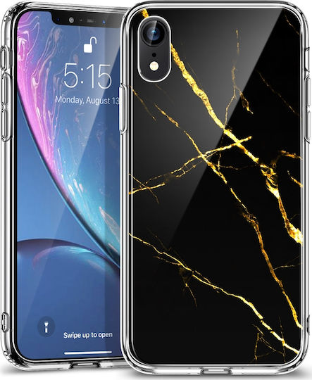 ESR Mimic Marble Back Cover Σιλικόνης Χρυσό/Μαύρο (iPhone XR)