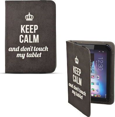 Keep Calm Flip Cover Δερματίνης Μαύρο (Universal 9-10.1")