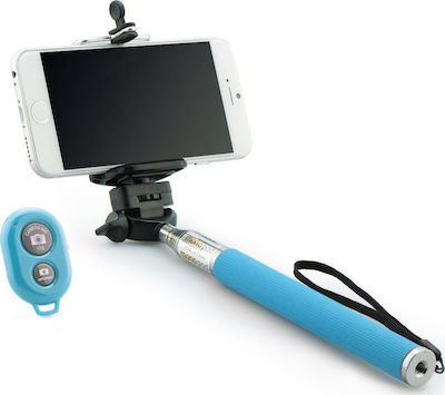 Blun Tripod Selfie Stick με Bluetooth Μπλε