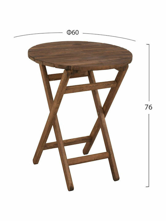 Wooden Masa pentru spații exterioare mici Pliabil Limnos 60x60x76buc