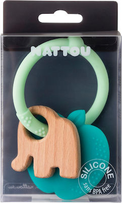 Nattou Apple Teething Rattle made of Silicone for 0 m+ 1pcs