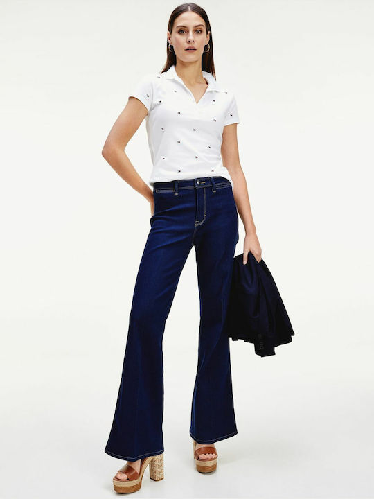 Tommy Hilfiger Γυναικεία Polo Μπλούζα σε Λευκό χρώμα