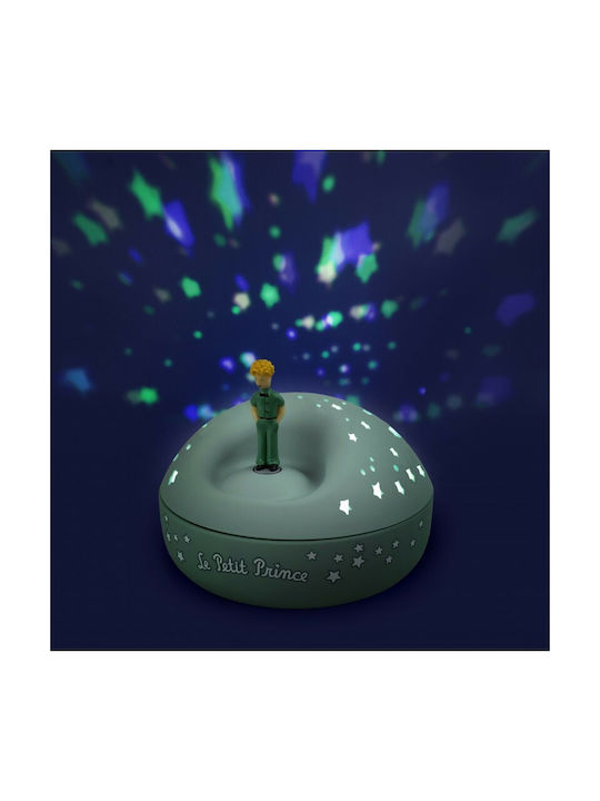 Trousselier Rotating Kids Projector Lamp Μικρός Πρίγκιπας with Stars Projection Green 12x12cm