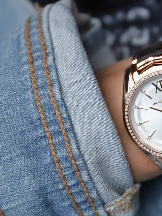 Michael Kors Whitley Ρολόι Μπαταρίας με Μεταλλικό Μπρασελέ