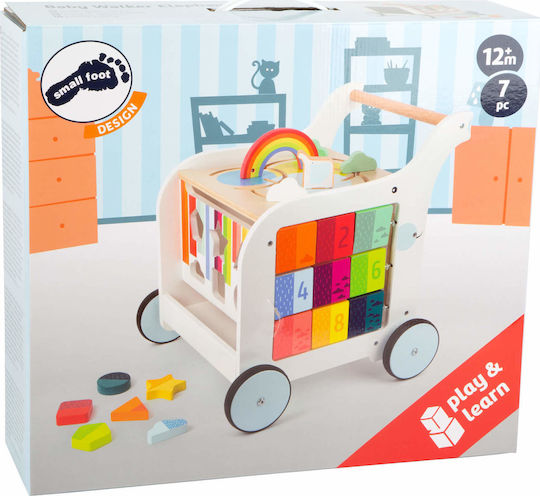 Small Foot Baby Push Walker Elephant for 12+ Months White