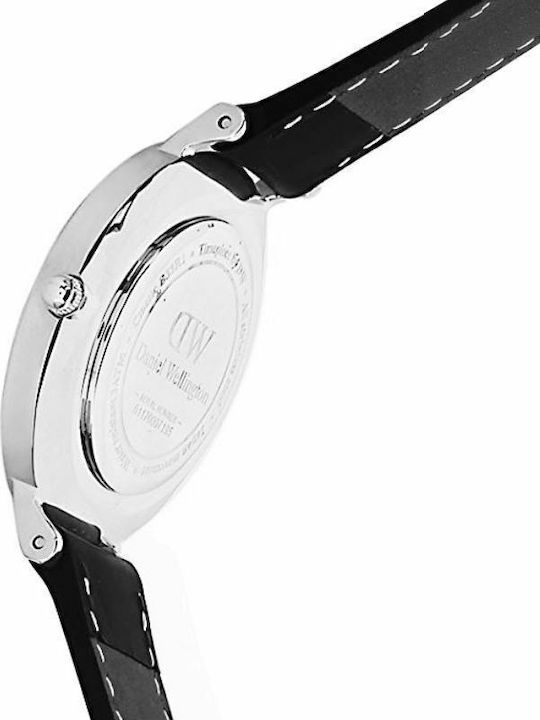 Daniel Wellington Classic Petite Sheffield Γυναικείο Ρολόι 32mm Μπαταρίας με Μαύρο Δερμάτινο Λουράκι