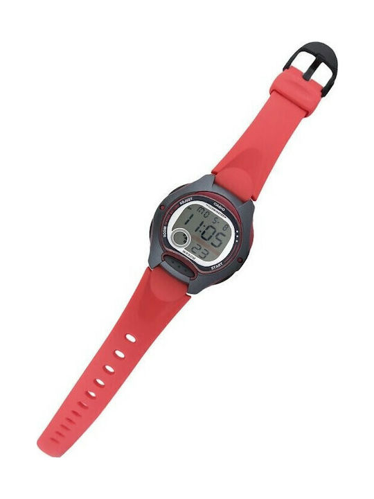 Casio Digital Women's Watch Chronograph Automatic with Red Rubber Strap