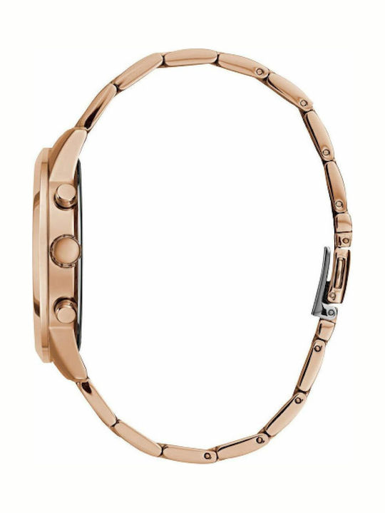 Guess Women's Watch Chronograph with Pink Gold Metal Bracelet