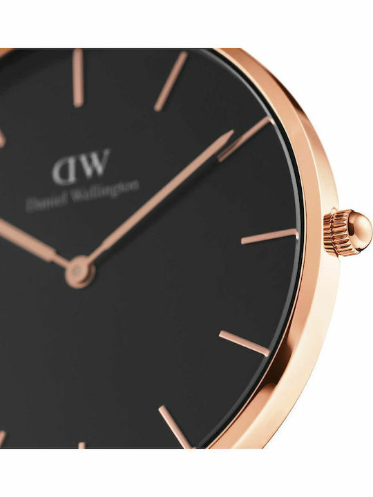 Daniel Wellington Petite Ashfield Women's Watch with Black Metal Bracelet