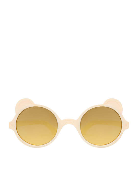 KiETLA Ourson Unbreakable Kids Sunglasses with Mirror Lens Cream for 2-4 Years