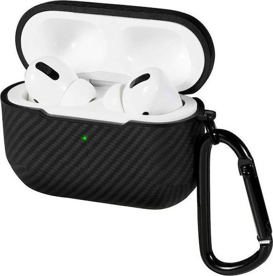 Pitaka AirPal Mini Pro Θήκη Σιλικόνης με Γάντζο σε Μαύρο χρώμα για Apple AirPods Pro