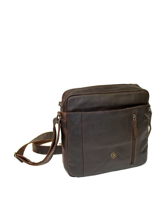 Leather Men's Bag Messenger Brown