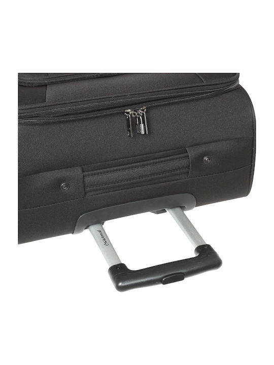 Diplomat Large The Vienna Collection Large Fabric Black Suitcase With 2 Wheels Height 71cm