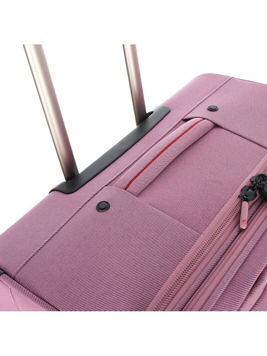 Diplomat Medium The Athens Collection Medium Fabric Pink Suitcase With 2 Wheels Height 64cm