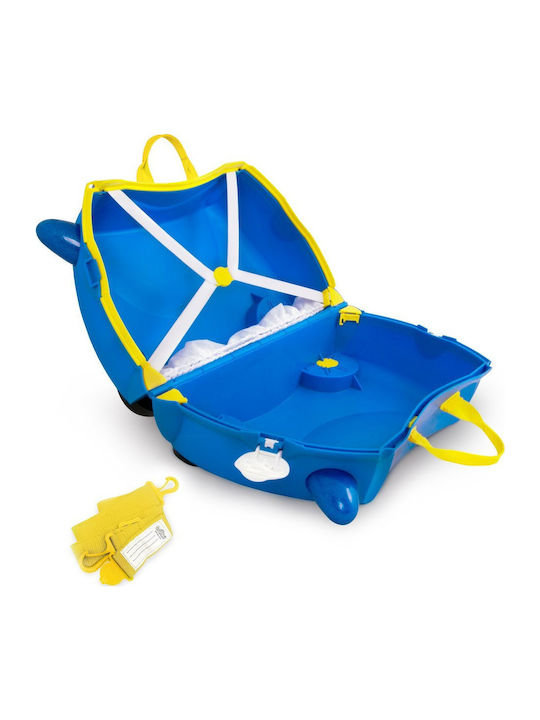 Trunki Percy Police Car Детска Куфар За Пътуване Кабинен Твърд Син С 4 Колела Височина 31см