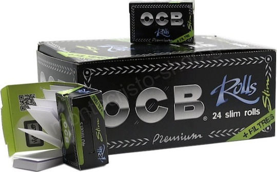 Ocb Premium Ρολό Στριφτού Τσιγάρου Slim με Τζιβάνες 4m 1τμχ