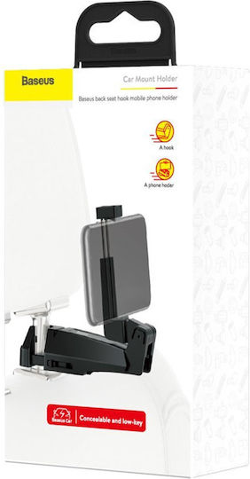 Baseus Car Mobile Mount 4" - 6.5" with Adjustable Hooks Black