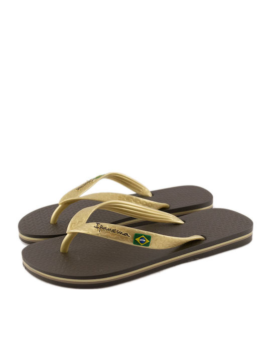 Classica Brazil Women's Flip Flops in Gold Color 780-18308 GOLDBROWN