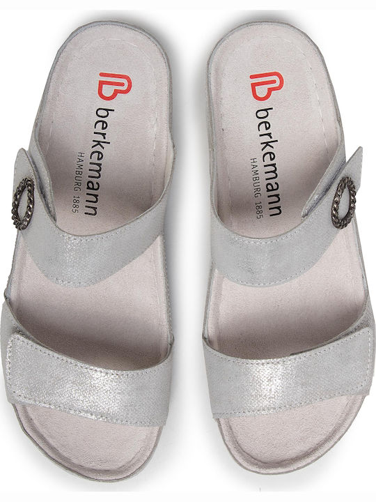 Merrit Γυναικεία Ανατομικά Σανδάλια Flatforms Ασημί
