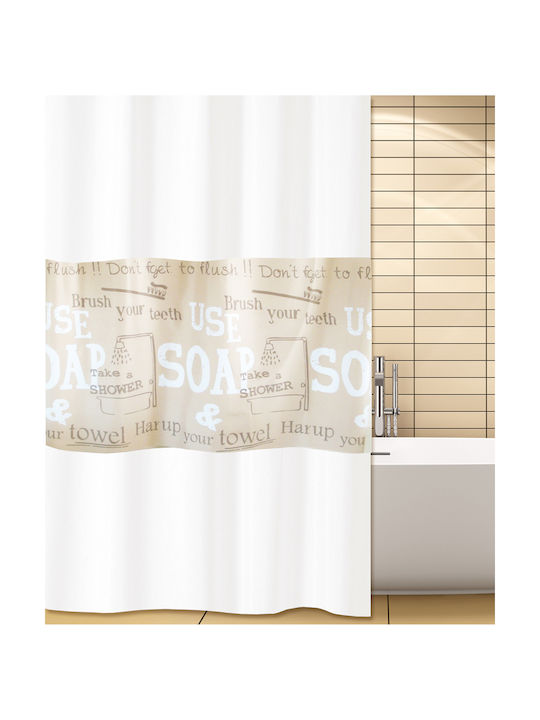 San Lorentzo Soap Fabric Shower Curtain 180x180cm Beige 2043