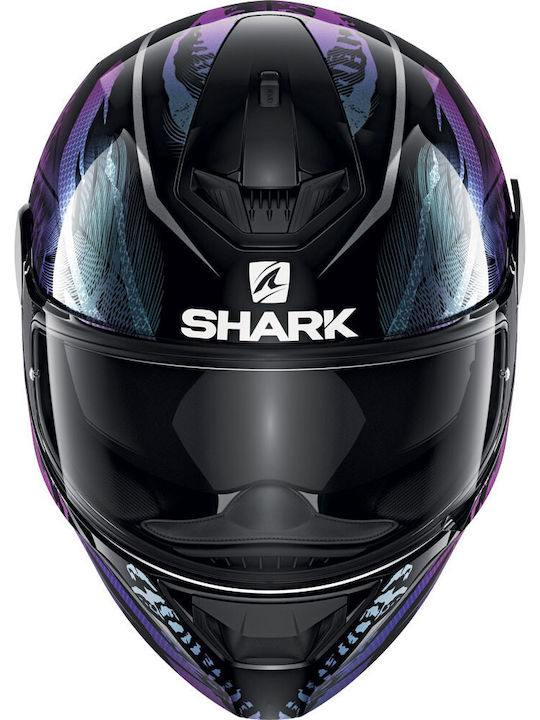 Shark D-Skwal 2 Shigan Black/Violet/Glitter Κράνος Μηχανής Full Face 1450gr με Pinlock και Sunvisor