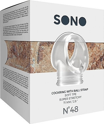 Shots Sono No.48 Cockring with Ball Strap Δαχτυλίδι Όρχεων Διάφανο SON048TRA