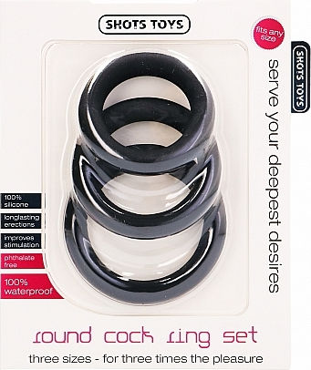 Shots Round Cock Ring Set Black