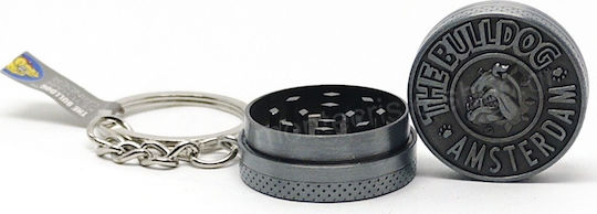 The Bulldog Amsterdam Grinder Keychain 2 Parts 30mm Silber
