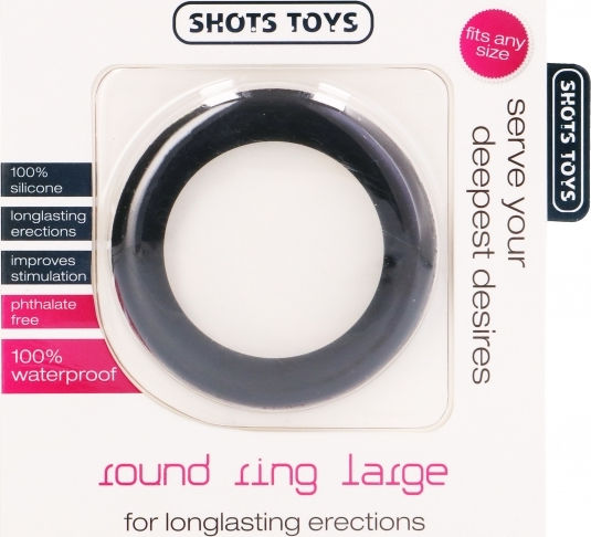 Shots Round Cock Ring Large 3.6cm Black