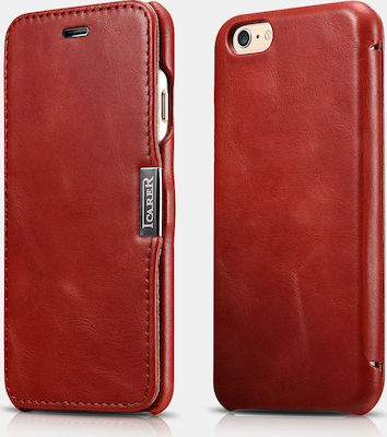 iCarer Vintage Folio Carte Piele artificială Roșu (iPhone 6/6s) RIP612-RED