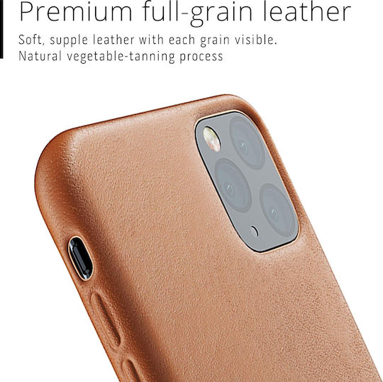 Mujjo Back Cover Δερμάτινο 1mm Καφέ (iPhone 11 Pro Max)
