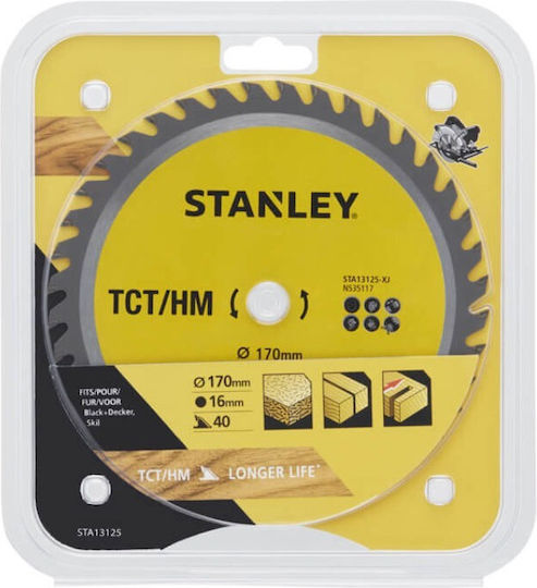 Stanley STA13125 Cutting Disc Wood 170mm with 40 Teeth 1pcs