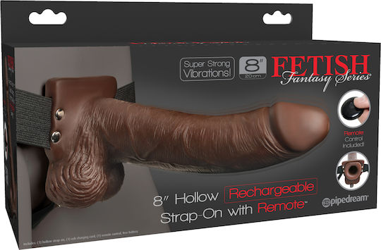 Pipedream Fetish Fantasy Harness με Dildo 20cm και Δόνηση σε Καφέ Χρώμα