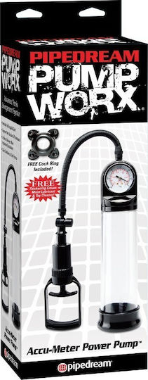 Pipedream Pump Worx Accu-Meter Power Pump Pompa Penis Negru