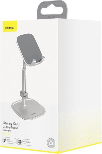 Baseus Literary Youth Aluminum Alloy Desktop Bracket Desk Stand for Mobile Phone in Silver Colour