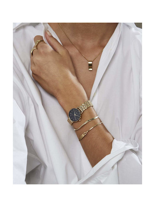 Rosefield Small Edit Watch with Gold Metal Bracelet