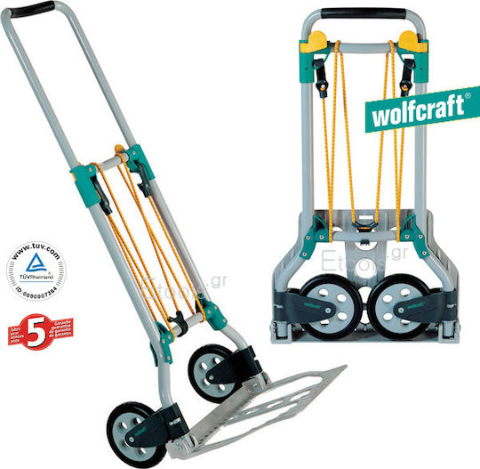 Wolfcraft Transport-Wagen TS 600 Folding for Load Weight up to 70kg in Schwarz Color