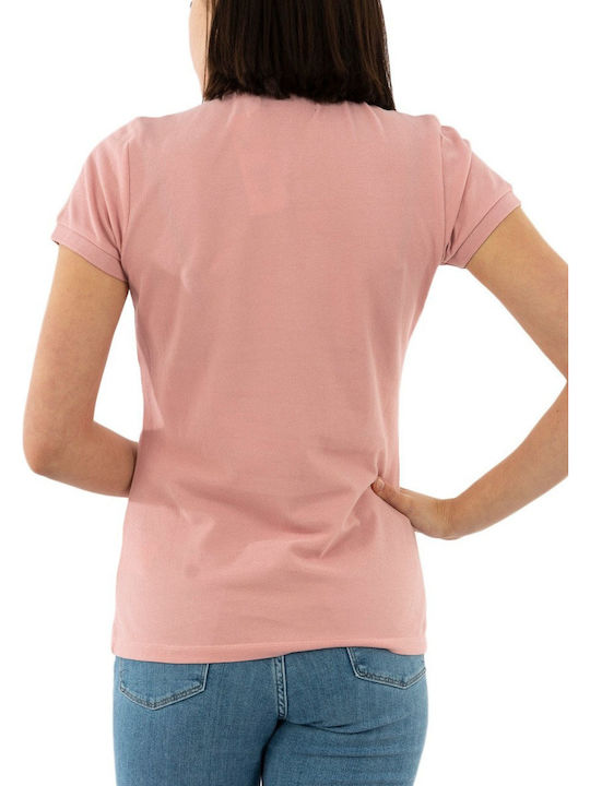 Superdry Γυναικεία Polo Μπλούζα Ροζ