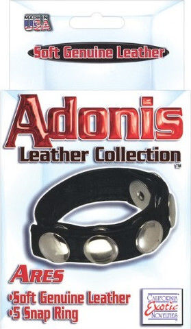 Calexotics Adonis Leather Multi-Snap Ring Cock Ring Schwanz Leder Schwarz