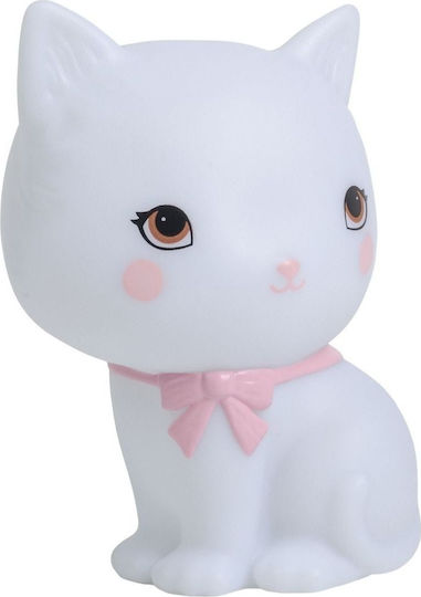 A Little Lovely Company Led Kids Decorative Lamp Kitty with Color Changes White 10.5x8.5x15.3εκ.