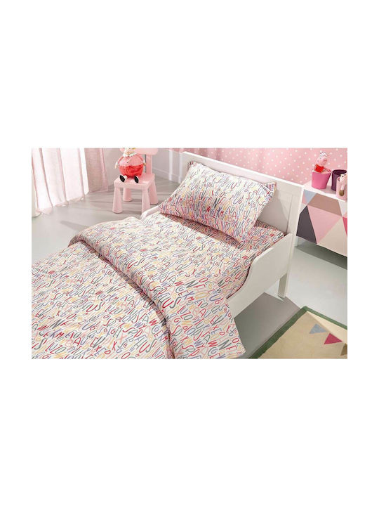 Saint Clair Letters Детски Плик за Завивка Единичен Памучен Letters Pink 160x220бр