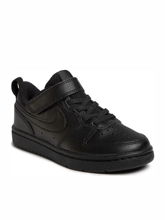 Court Court Borough Low 2 Kids Sports Shoes Basketball with Hoop & Loop Closure Black