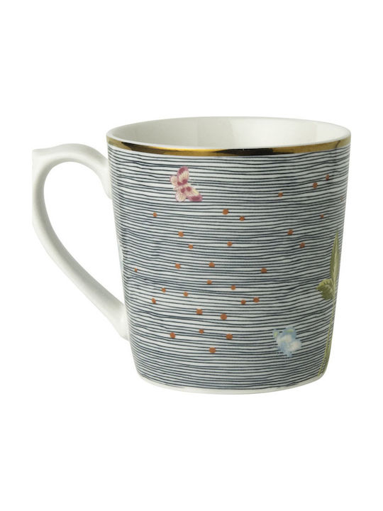 Laura Ashley Heritage Κούπα από Πορσελάνη Midnight Pinstripe Mint 320ml