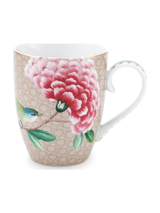 PiP Studio Blushing Birds Ceramic Cup Khaki 350ml