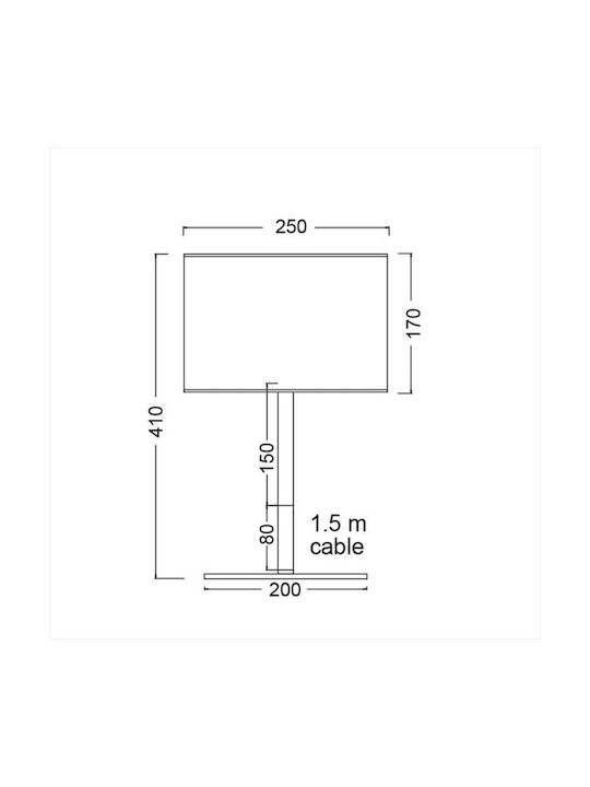 Aca Wooden Table Lamp for Socket E27 with White Shade and Base