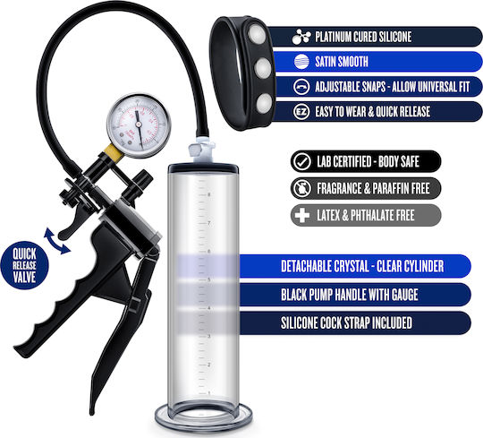Blush Performance VX8 Premium Penis Pump System Mit Silikon Cock Strap